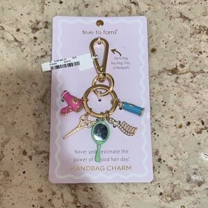 True to Form Gold and Pink Handbag Charm